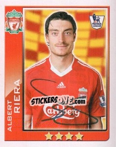 Sticker Albert Riera - Premier League Inglese 2009-2010 n. 265 - Topps