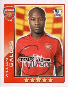 Sticker William Gallas - Premier League Inglese 2009-2010 n. 11 - Topps
