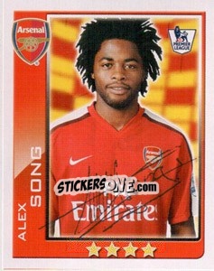 Figurina Alex Song - Premier League Inglese 2009-2010 - Topps