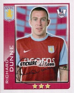 Sticker Richard Dunne - Premier League Inglese 2009-2010 - Topps