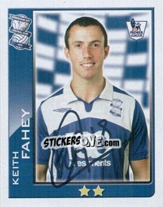 Sticker Keith Fahey - Premier League Inglese 2009-2010 n. 60 - Topps