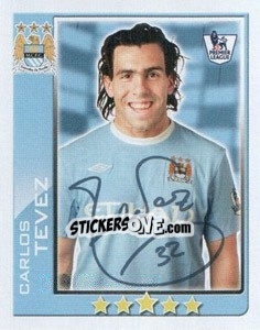 Sticker Carlos Tevez - Premier League Inglese 2009-2010 n. 294 - Topps