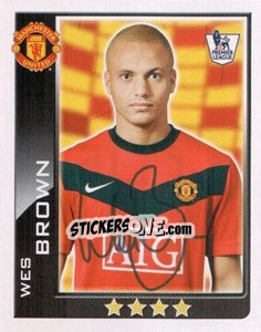 Sticker Wes Brown - Premier League Inglese 2009-2010 n. 301 - Topps