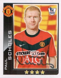 Sticker Paul Scholes - Premier League Inglese 2009-2010 n. 311 - Topps