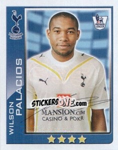 Sticker Wilson Palacios - Premier League Inglese 2009-2010 n. 395 - Topps