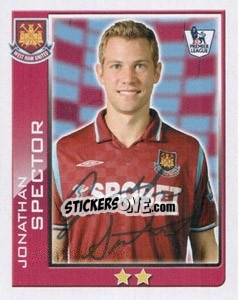 Sticker Jonathan Spector - Premier League Inglese 2009-2010 - Topps