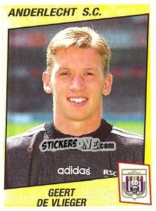 Sticker Geert De Vlieger - Football Belgium 1996-1997 - Panini