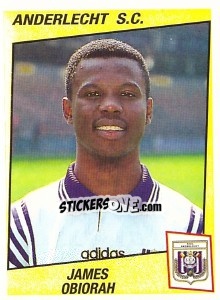 Sticker James Obiorah - Football Belgium 1996-1997 - Panini