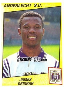 Sticker James Obiorah - Football Belgium 1996-1997 n. 44 - Panini