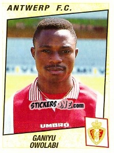 Sticker Ganiyu Owolabi - Football Belgium 1996-1997 - Panini