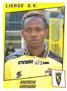 Sticker Andrew Uwuigbe - Football Belgium 1996-1997 - Panini
