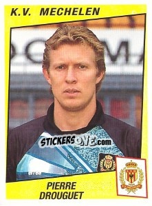 Sticker Pierre Drouguet - Football Belgium 1996-1997 - Panini