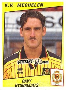 Sticker Davy Gysbrechts - Football Belgium 1996-1997 - Panini