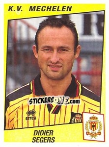 Figurina Didier Segers - Football Belgium 1996-1997 - Panini