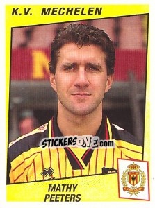 Figurina Mathy Peeters - Football Belgium 1996-1997 - Panini