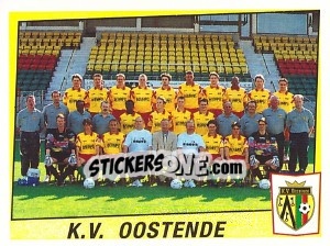 Sticker K.V. Oostende (Elftal-Equipe) - Football Belgium 1996-1997 n. 365 - Panini