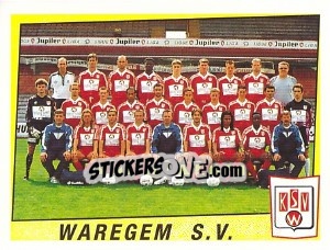 Sticker Waregem S.V. (Elftal-Equipe) - Football Belgium 1996-1997 n. 374 - Panini
