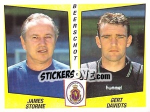 Sticker James Storme / Gert Davidts - Football Belgium 1996-1997 n. 376 - Panini