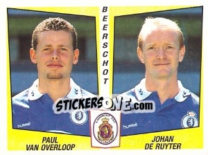Sticker Paul van Overloop / Johan De Ruyter - Football Belgium 1996-1997 - Panini