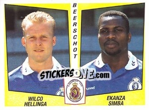 Sticker Wilco Hellinga / Ekanza Simba - Football Belgium 1996-1997 n. 379 - Panini