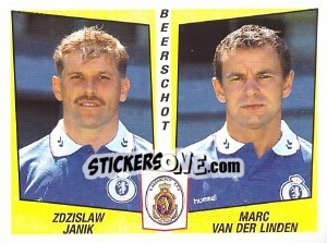 Sticker Zdzislaw Janik / Marc van der Linden - Football Belgium 1996-1997 - Panini