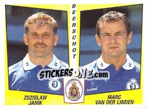 Sticker Zdzislaw Janik / Marc van der Linden - Football Belgium 1996-1997 n. 380 - Panini