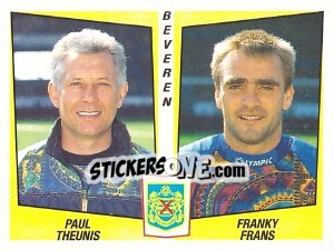 Sticker Paul Theunis / Franky Frans - Football Belgium 1996-1997 n. 382 - Panini