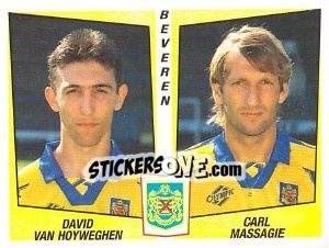 Sticker David van Hoyweghen / Carl Massagie - Football Belgium 1996-1997 n. 383 - Panini