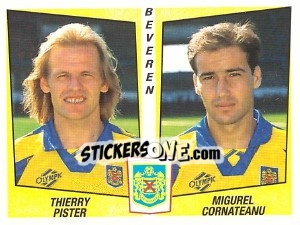 Figurina Thierry Pister / Migurel Cornateanu - Football Belgium 1996-1997 n. 385 - Panini