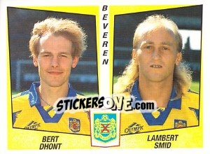 Sticker Bert Dhont / Lambert Smid - Football Belgium 1996-1997 n. 386 - Panini