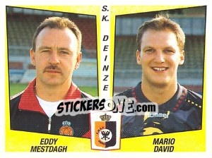 Sticker Eddy Mestdagh / Mario David - Football Belgium 1996-1997 n. 388 - Panini