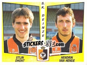 Sticker Stijn Dhont / Hendrik van Hende - Football Belgium 1996-1997 n. 390 - Panini