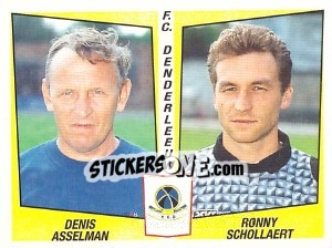 Sticker Denis Asselman / Ronny Schollaert - Football Belgium 1996-1997 n. 394 - Panini