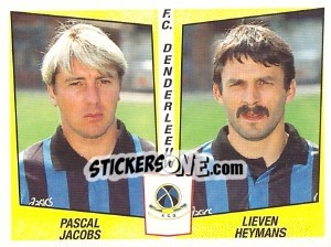 Sticker Pascal Jacobs / Lieven Heymans - Football Belgium 1996-1997 n. 397 - Panini
