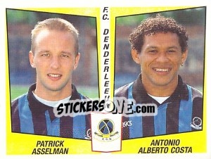 Sticker Patrick Asselman / Antonio Alberto Costa - Football Belgium 1996-1997 n. 399 - Panini