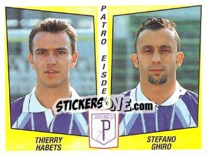 Sticker Thierry Habets / Stefano Ghiro - Football Belgium 1996-1997 n. 405 - Panini