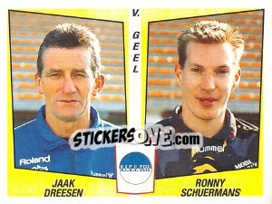 Sticker Jaak Dreesen / Ronny Schuermans - Football Belgium 1996-1997 - Panini