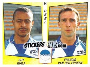 Figurina Guy Kiala / Francis van der Eycken - Football Belgium 1996-1997 n. 407 - Panini