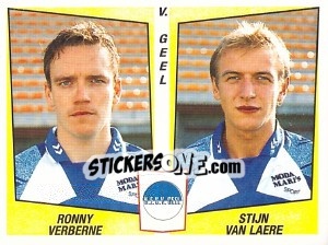 Figurina Ronny Verberne / Stijn van Laere - Football Belgium 1996-1997 n. 408 - Panini