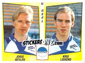 Sticker Joris Heylen / Kris Leikens - Football Belgium 1996-1997 n. 409 - Panini