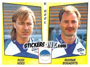 Sticker Rudi Hoes / Marnik Bogaerts - Football Belgium 1996-1997 n. 410 - Panini