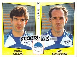 Sticker Carlo Lavigne / Eric Kerremans - Football Belgium 1996-1997 - Panini