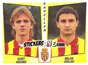 Sticker Kurt Moons / Milos Svilar - Football Belgium 1996-1997 - Panini