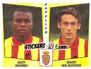 Sticker Ngoy Nsumbu / Mario Walraevens - Football Belgium 1996-1997 - Panini