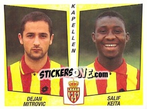 Sticker Dejan Mitrovic / Salif Keita - Football Belgium 1996-1997 n. 417 - Panini
