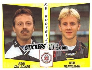 Sticker Regi van Acker / Wim Henneman - Football Belgium 1996-1997 n. 418 - Panini