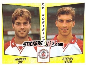 Sticker Vincent Six / Stefan Leleu - Football Belgium 1996-1997 - Panini