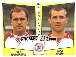 Sticker Piet Timmerman / Nico Boone - Football Belgium 1996-1997 n. 420 - Panini