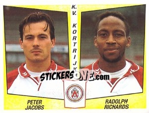 Sticker Peter Jacobs / Radolph Richards - Football Belgium 1996-1997 n. 422 - Panini