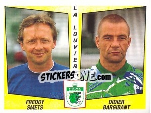 Sticker Freddy Smets / Didier Bargibant - Football Belgium 1996-1997 n. 424 - Panini